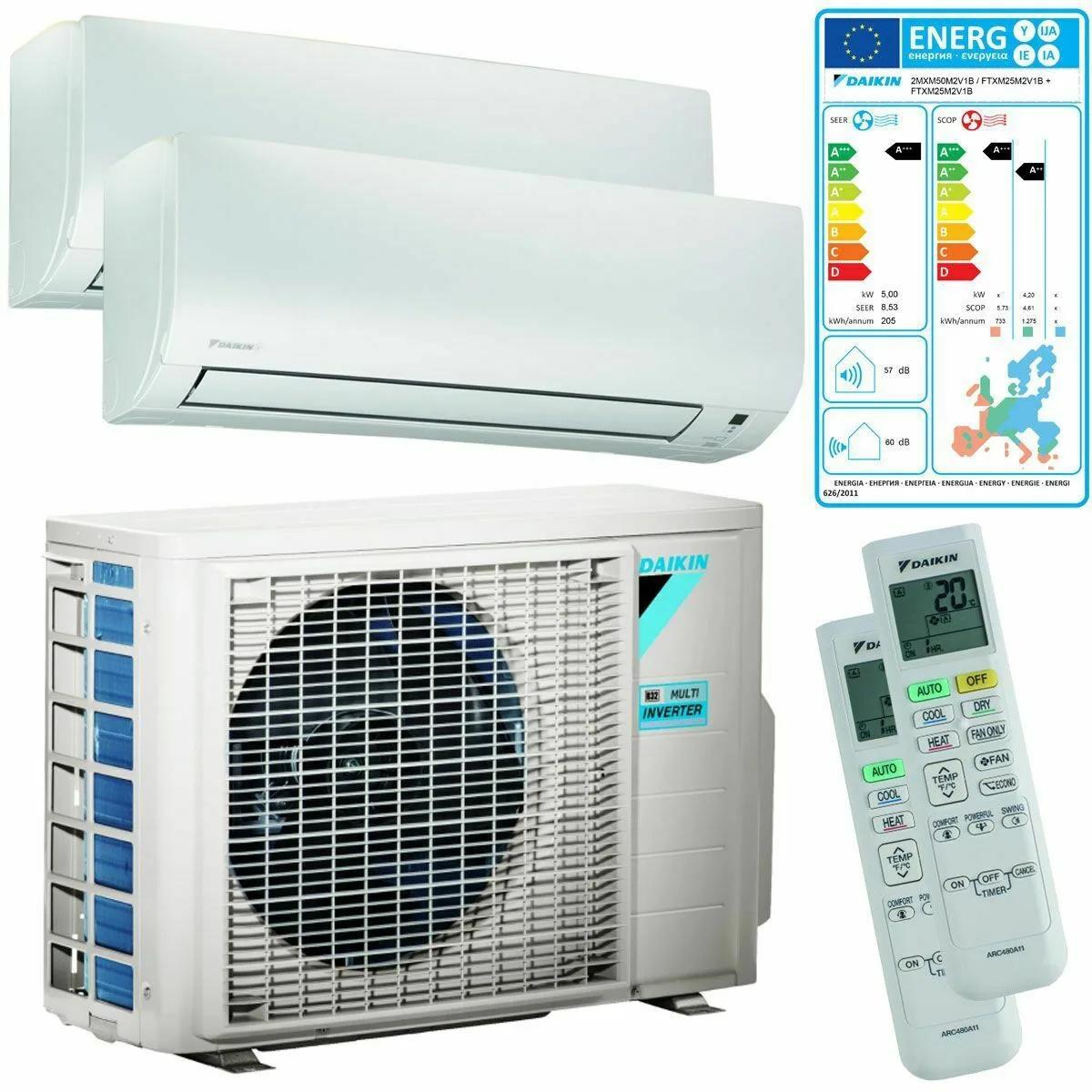 Daikin Duo split 2MXM68 6.8kW/24000Btu + 1×3.5kW FTXP35 & 1x 5kW FTXP50 Comfora A++