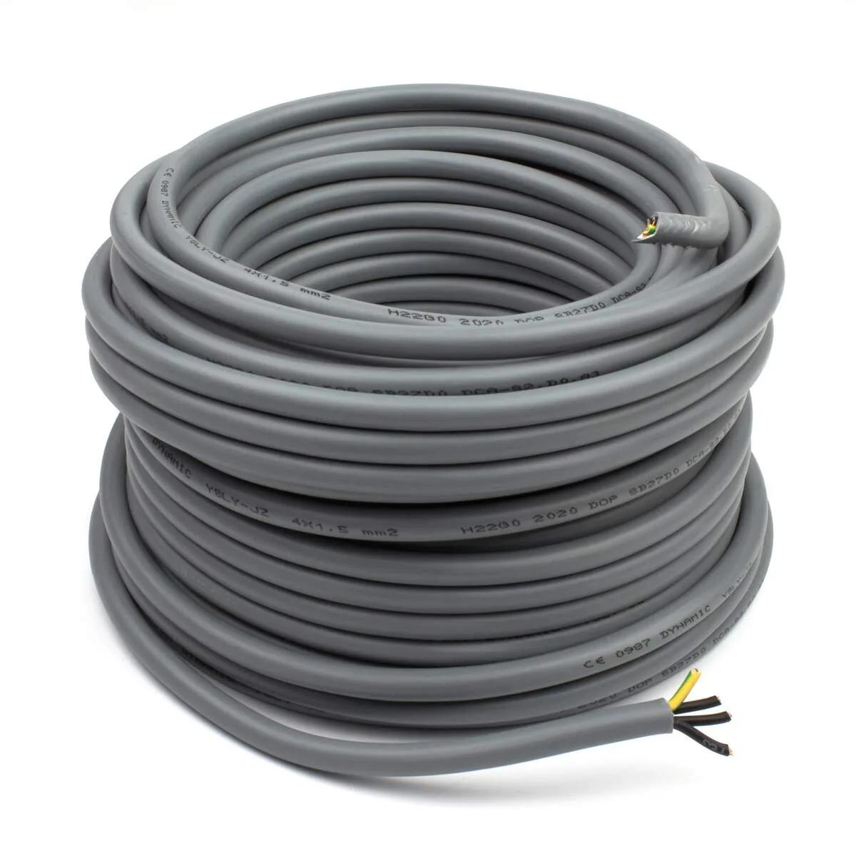 Dynamic stuurstroomkabel 4 × 2,5 mm² grijs — rol 25 meter