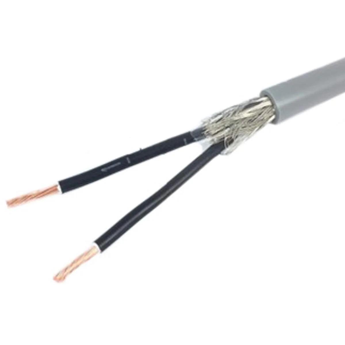 Dynamic stuurstroomkabel afgeschermd 2 × 1,5 mm² grijs — rol 100 meter
