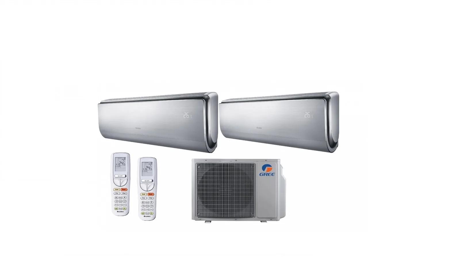 Gree U-Crown Duo 5.0 kW (2× 3.5) zilver — premium binnenunits incl. WiFi