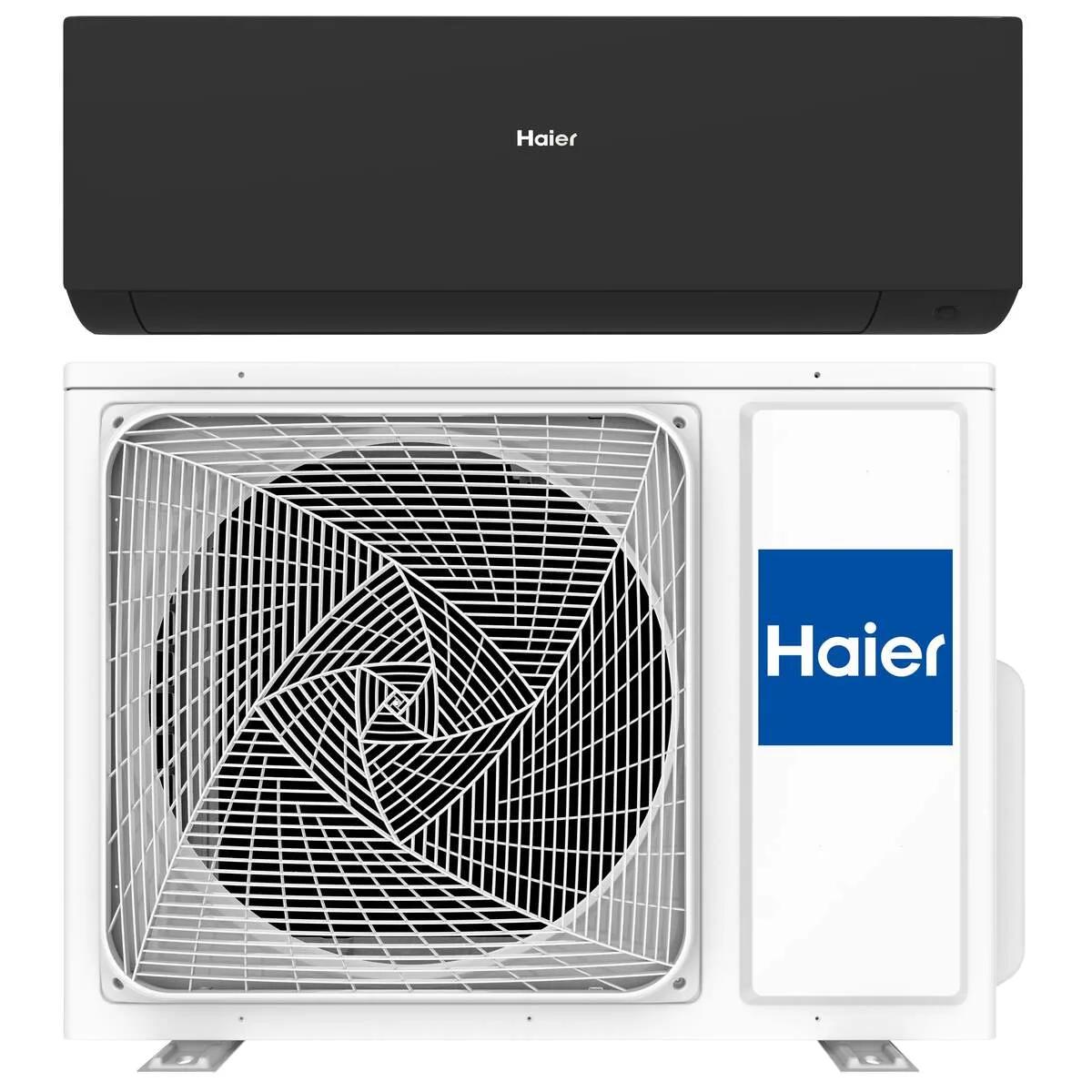Haier Expert mat zwart binnen + buitenunit 2,5 kW R32 (incl. IR afstandsbediening en Wifi)