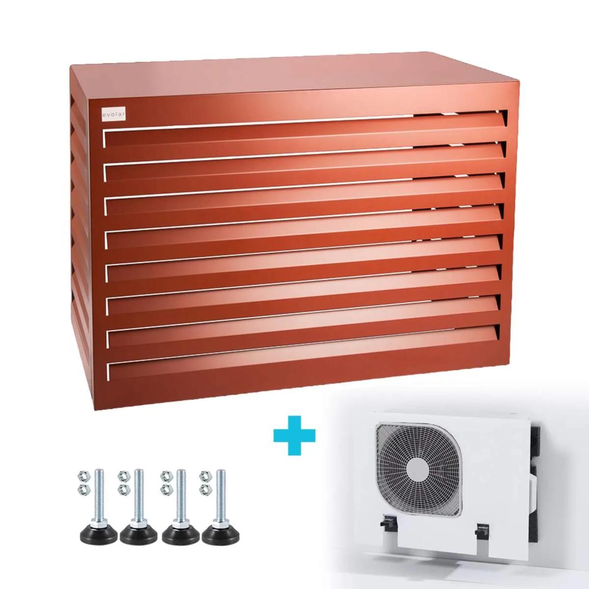 Omkasting Small Steenrood — aluminium 700×1000×500 mm incl. condensorschot en opstelvoetjes