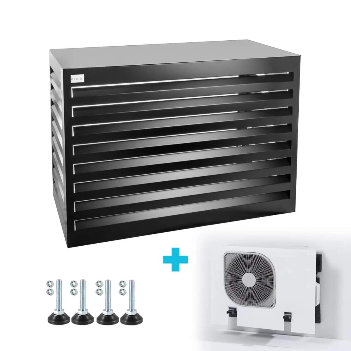 Omkasting Small Zwart — aluminium 700×1000×500 mm incl. condensorschot en opstelvoetjes