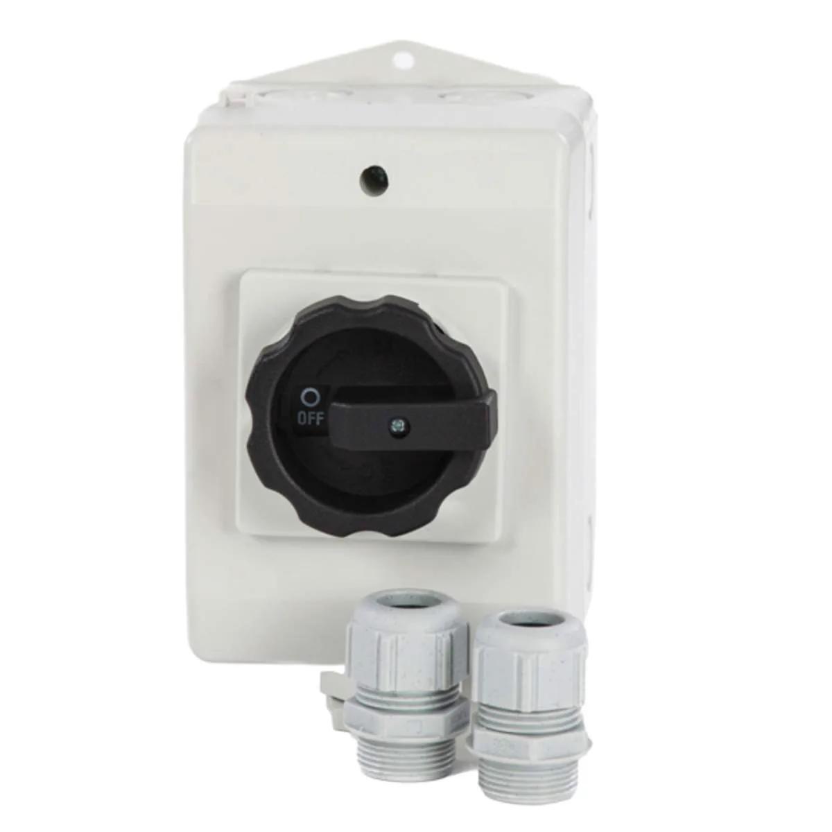 Sontheimer werkschakelaar large 4-polig 40A IP65 — incl. 2× M25 wartels