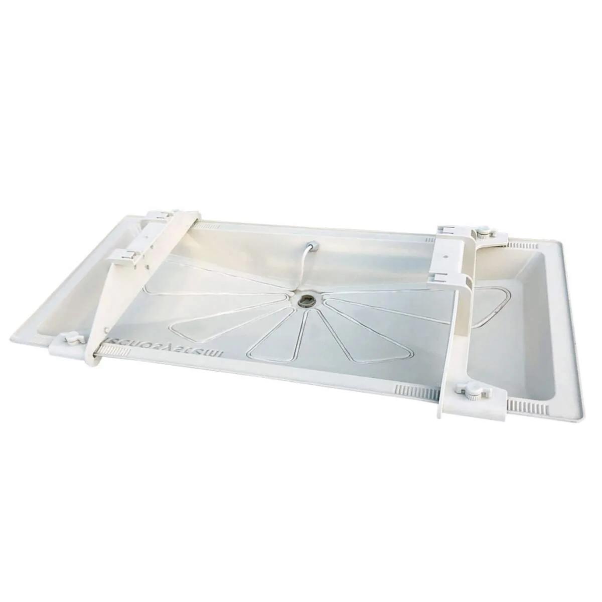 Tecnosystemi BlueRiver condenslekbak 125 x 50 cm wit (RAL9002) — met verwarmingskabel 3 m