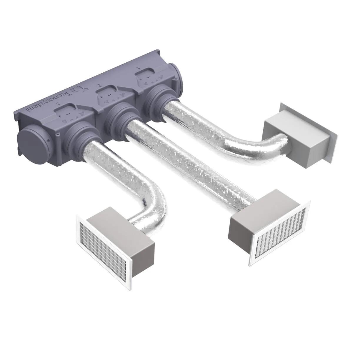 Tecnosystemi Eolo EPS-plenum 5 aansluitingen voor kanaalunit (max. kanaalbreedte 800 mm)