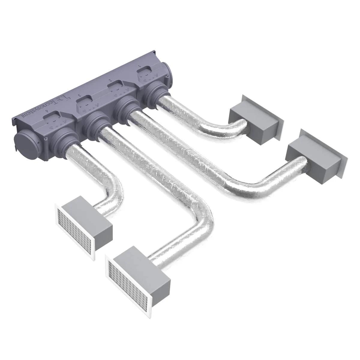 Tecnosystemi Eolo EPS-plenum 6 aansluitingen voor kanaalunit (max. kanaalbreedte 1060 mm)