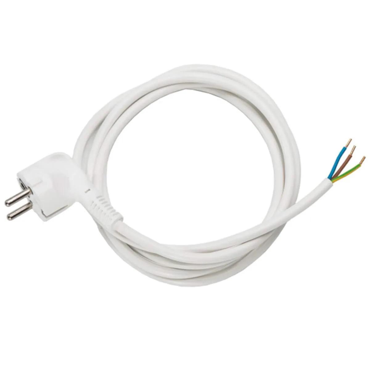 Universeel aansluitsnoer met haakse randaarde-stekker 3 × 1 mm² 5 m wit